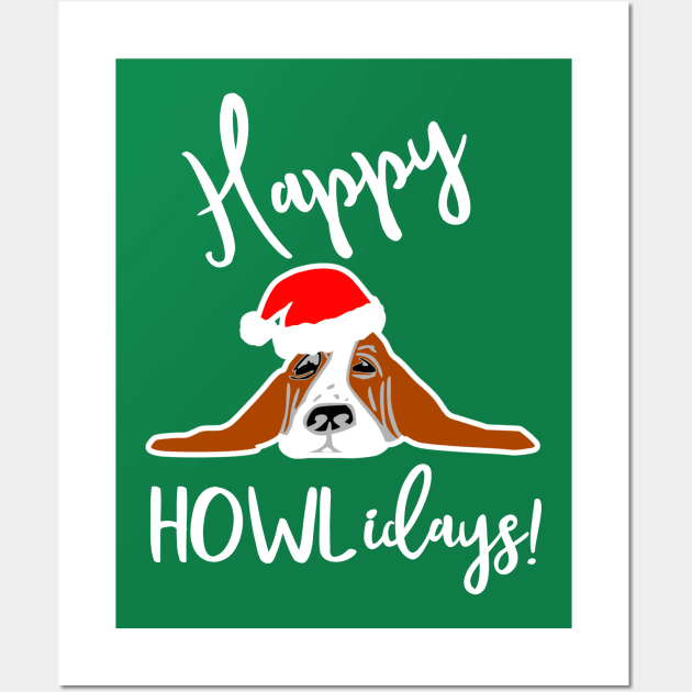 Happy Howlidays, santa paws Chrismtas dog sweater Wall Art by FreckledBliss